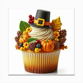 Thanksgiving Cupcake 1 Canvas Print