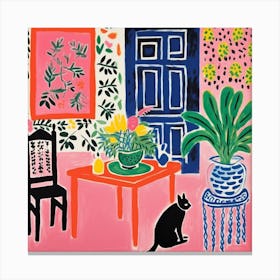 Cat In The Living Room Canvas Print