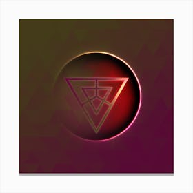 Geometric Neon Glyph on Jewel Tone Triangle Pattern 490 Canvas Print