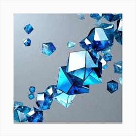 Blue Crystal Cubes Canvas Print