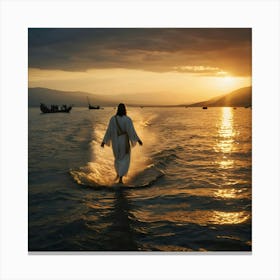 Jesus In The Water 1 Canvas Print