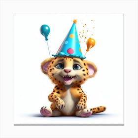 Birthday Cheetah 1 Canvas Print