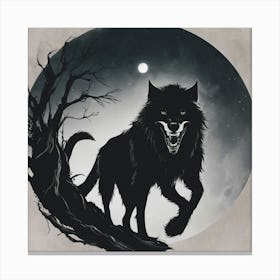 Wolf In The Woods 80 Canvas Print