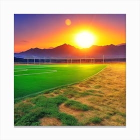 Sunset Soccer Field Canvas Print