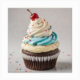 Cupcake With A Cherry Canvas Print