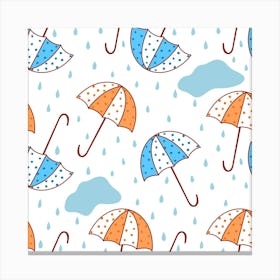 Rain Umbrella Pattern Water Canvas Print