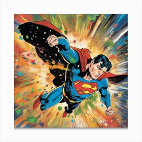 Superman Flying 6 Canvas Print