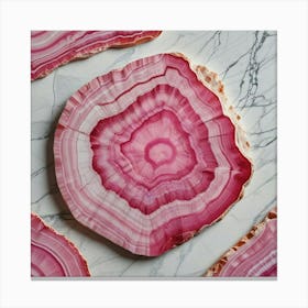 Pink Agate Slices Canvas Print