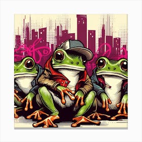 Frog Street Art 2 Canvas Print