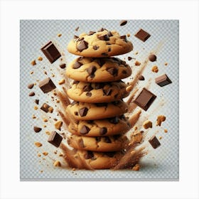 Chocolate Chip Cookies Explosion Canvas Print