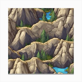 Mountain Landscape Seamless Pattern Canvas Print