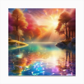 Beautiful Sunrise Over A Lake Canvas Print