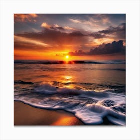 Sunset At The Beach 206 Canvas Print