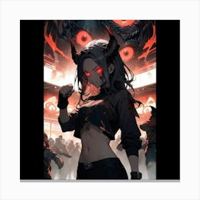 Anime Girl With Demon Eyes Canvas Print