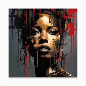 Black Girl With Red Paint Canvas Print
