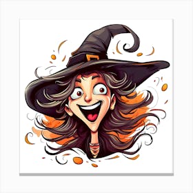 Cartoon Witch Canvas Print