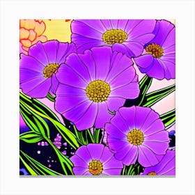 Violet flowers Luck Charms Canvas Print