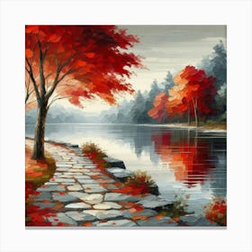 Autumn By The Lake 1 Canvas Print