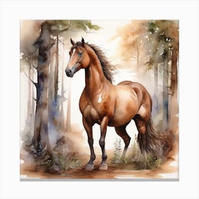 Painting of a beautiful brown horse Canvas Print