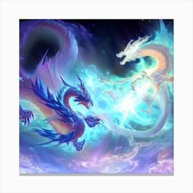 Two Dragons Fighting 16 Canvas Print