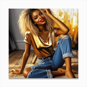 Afro-American Woman 18 Canvas Print