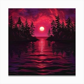 Sunset By The Lake 8 Canvas Print