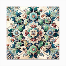 Elegant Flower Mosaic Canvas Print