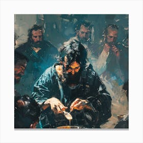 Jesus Eats Canvas Print