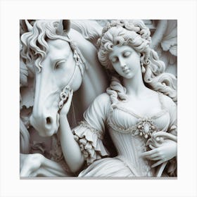Angel And Horse Canvas Print