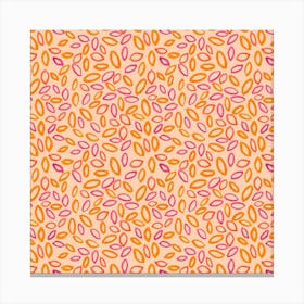 Petals Oval Pink Orange On Peach 1 Canvas Print