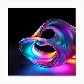 3d Light Colors Holographic Abstract Future Movement Shapes Dynamic Vibrant Flowing Lumi (17) Canvas Print