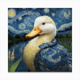 Starry Night Duck 4 Canvas Print