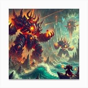 A Scene Showcasing The Role Of The Abyssal Behemot Canvas Print