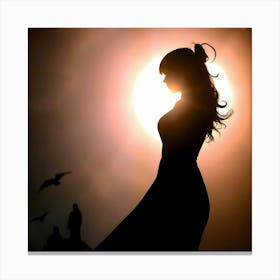 Silhouette Of A Woman 1 Canvas Print