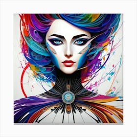 Aquarela Oil Paint Girl (59) Canvas Print