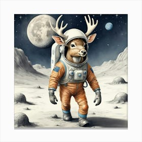 Astronaut Deer 5 Canvas Print