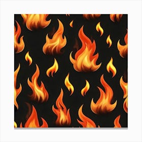 Flames On Black Background 61 Canvas Print