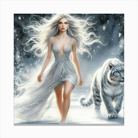 White Tiger 14 Canvas Print