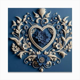 Heart With Flowers 1 Canvas Print