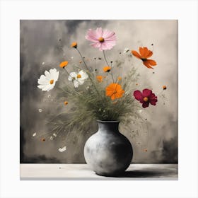 Cosmos In A Vase 4 Canvas Print