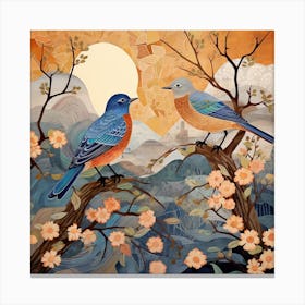 Bird In Nature Eastern Bluebird 3 Canvas Print