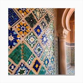 Tiled Wall In A Mosque Canvas Print