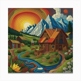 Small mountain village 24 Canvas Print