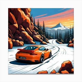 Sports Car Illustration Canvas Print