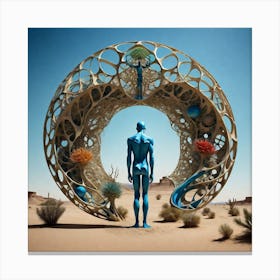 Blue Man In The Desert 8 Canvas Print