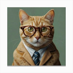 Cat In A Suit Canvas Print