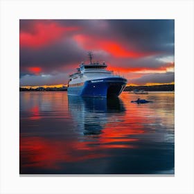 Sunset On A Ferry 20 Canvas Print