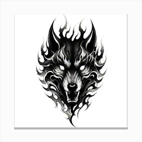 Wolf Head Tattoo 17 Canvas Print