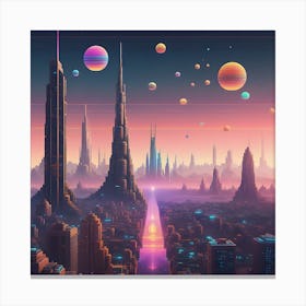 Celestial Skyscrapers Canvas Print