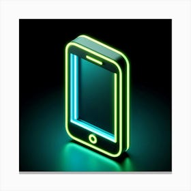 Neon Mobile Phone Canvas Print